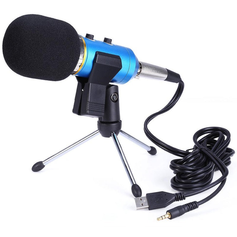 USB microphone wired condenser in black with shock mount