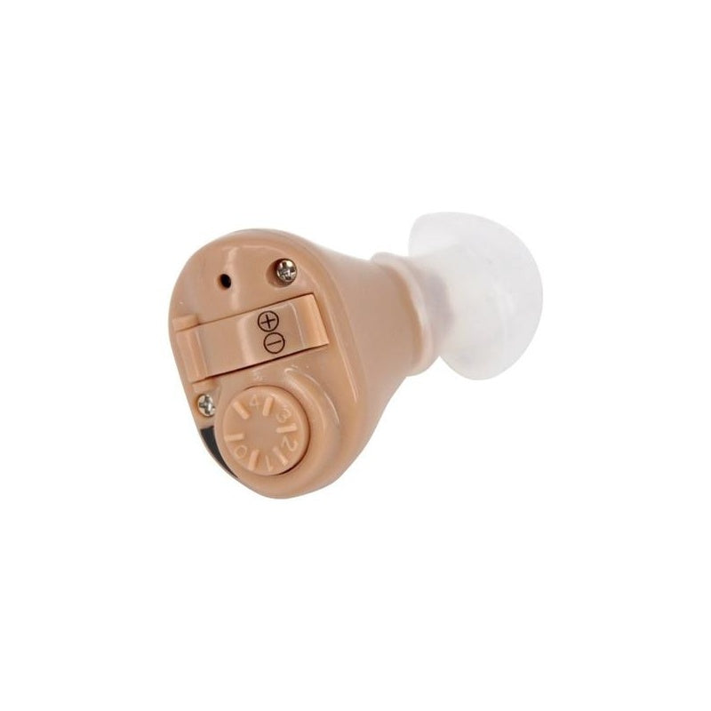 Hearing aid sound amplifier front view showing volume control