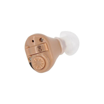 Hearing aid sound amplifier front view showing volume control