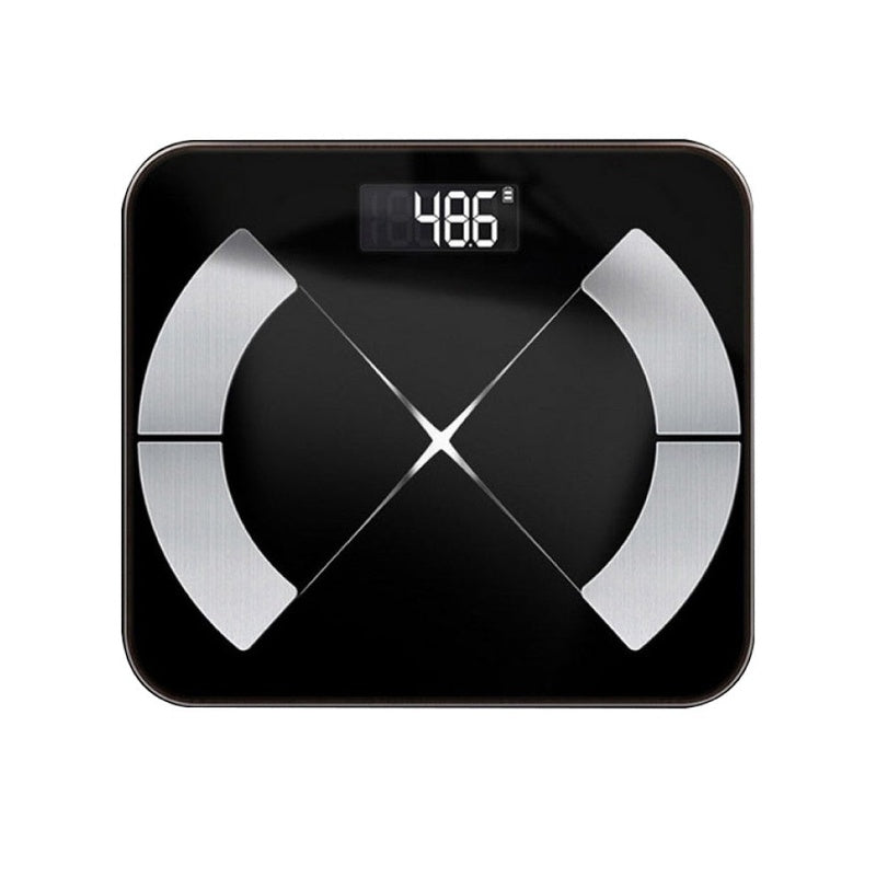 Bathroom scales Bluetooth body fat scale black glass surface