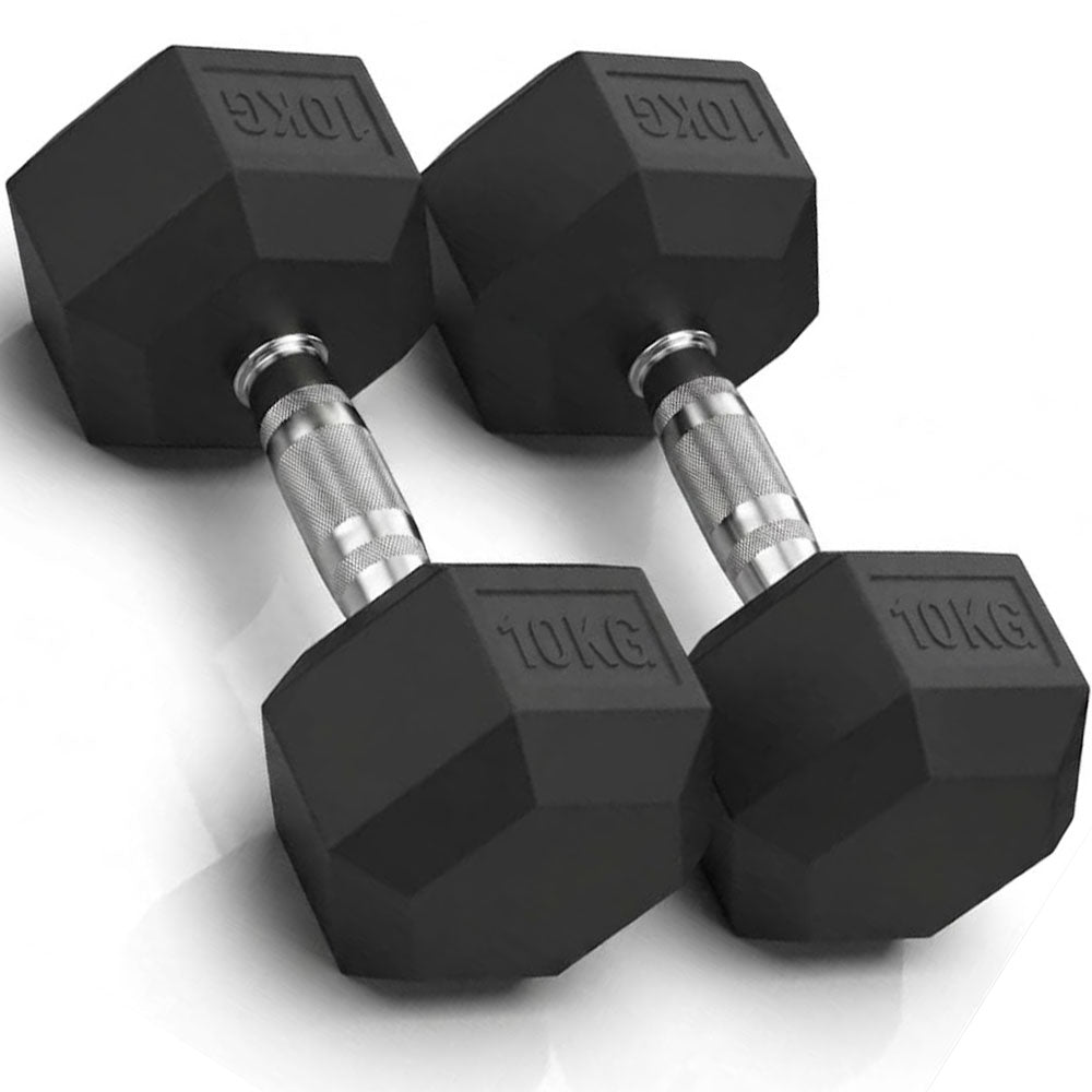 Dumbbell Set - 2X 10kg hex weights