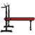 Adjustable weight bench padded seat close up in black