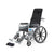 Wheelchair recliner side view showing black stainless steel frame