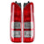 Toyota Hiace tail light set showing left side view in red