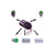 Merlin garage door remote black plastic front view