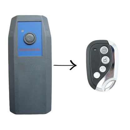 Dominator garage remote replacement 315MHz front view in blue colour
