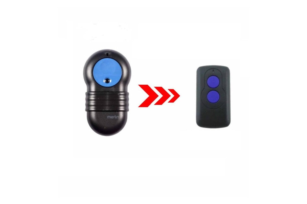 Compact Merlin remote in blue colour with LED indicator