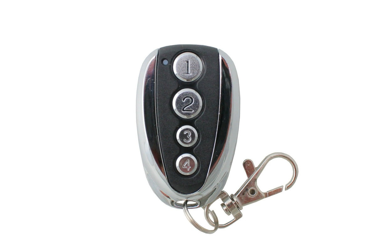 Side angle of Doorworks remote highlighting slim design