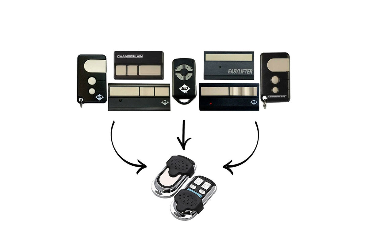 Side angle of B D 4330EBD garage remote in black plastic