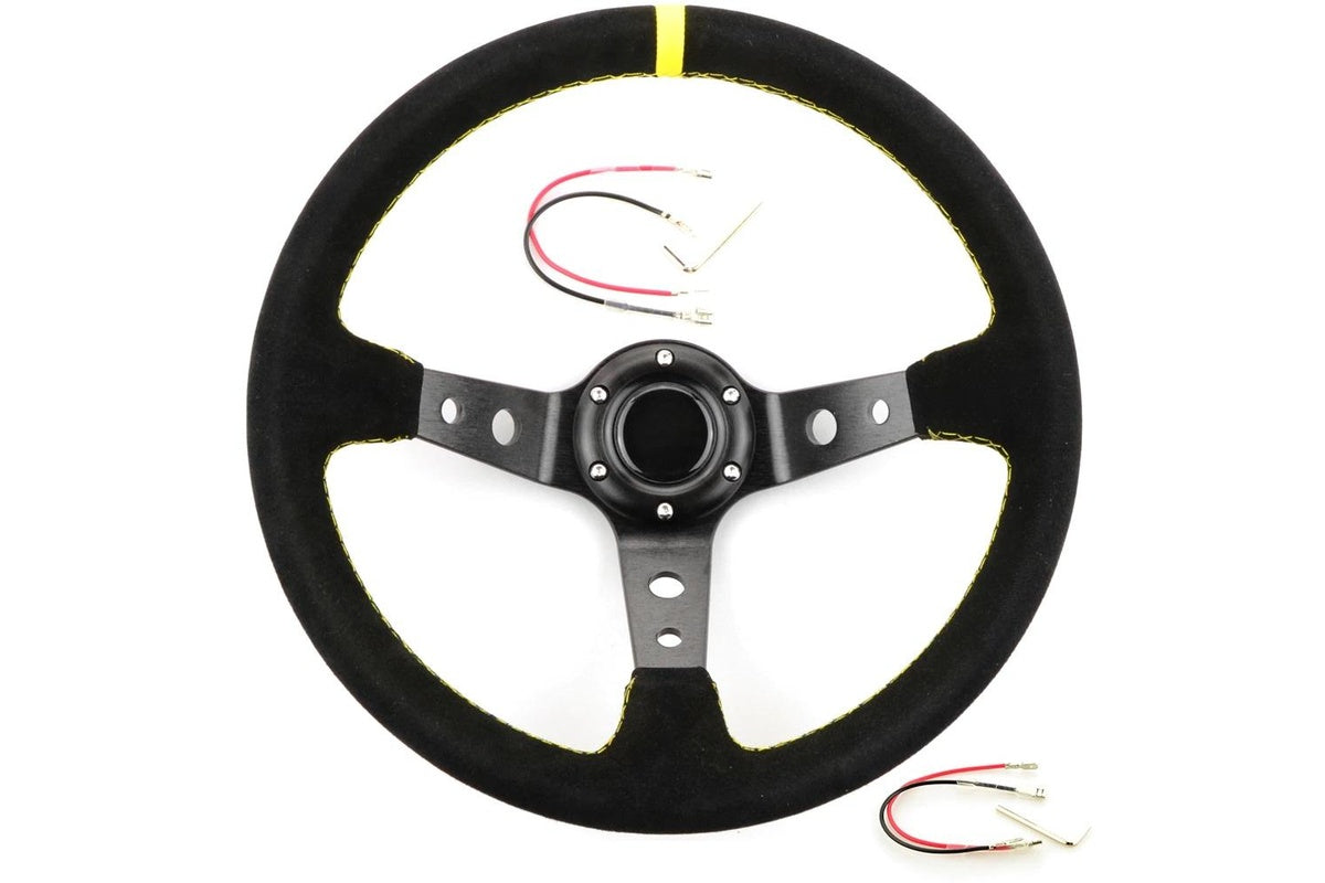 Side view of steering wheel 350mm aluminium alloy spokes
