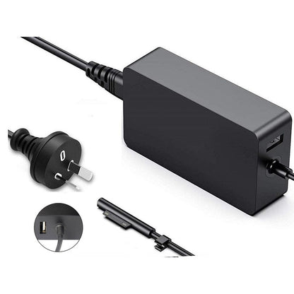 Surface Pro charger showing Australian plug and cable