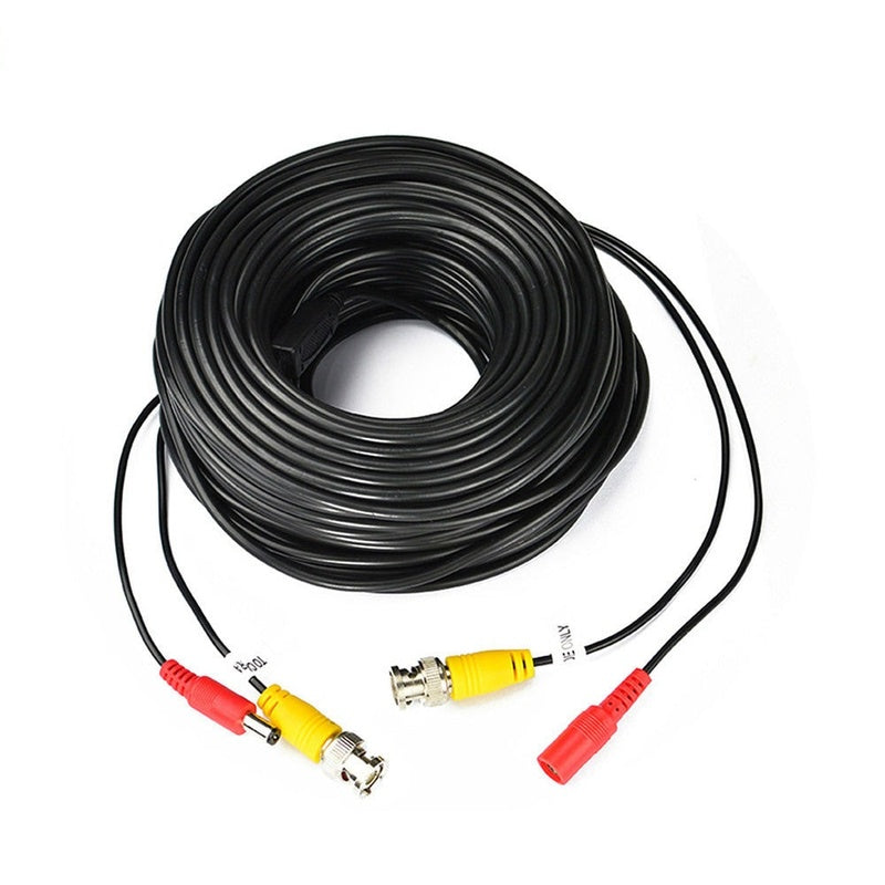50M CCTV BNC connector cable black colour full length view