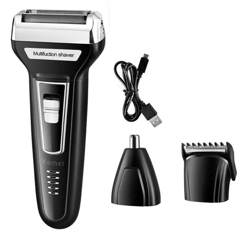Electric shaver hair trimmer cordless showing black ABS body