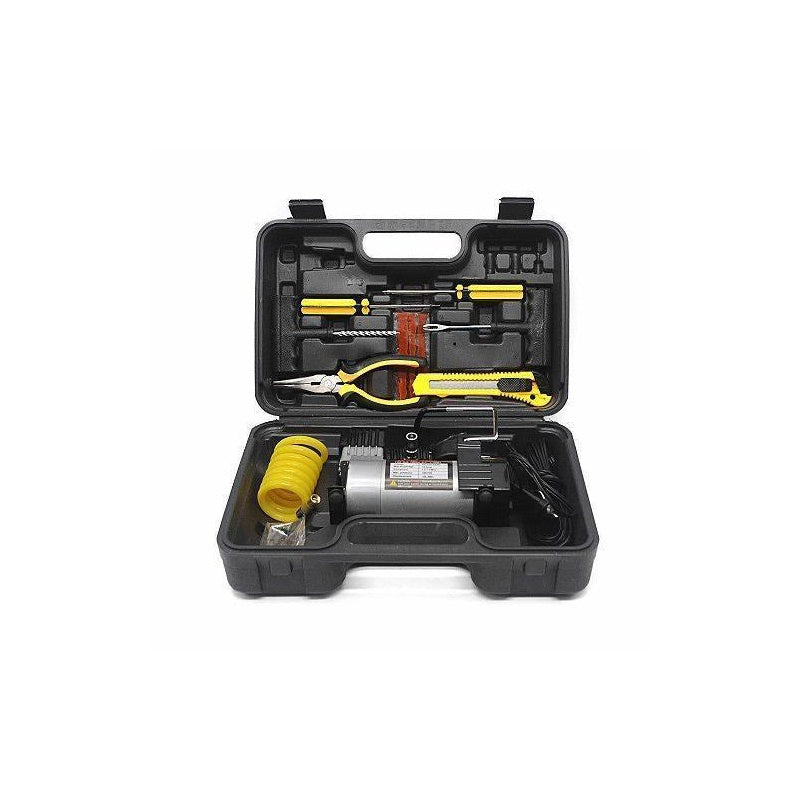 12V double cylinder air compressor pump showing front view