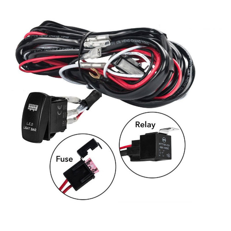 Led light bar wiring harness showing black plastic casing