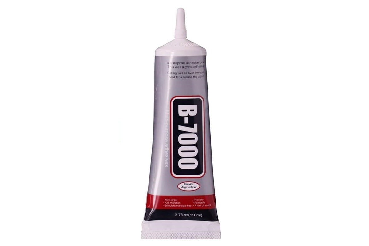Close-up of Glue Adhesive B-7000 clear liquid consistency