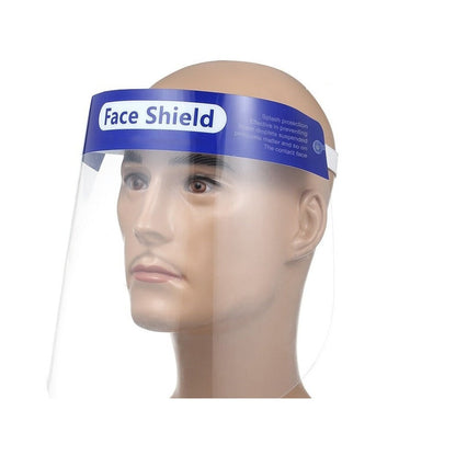 Protective face shield clear visor front view showing full face coverage