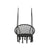 Macrame hanging chair in black cotton rope from front angle