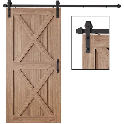 Barn door hardware 15M powder-coated steel track side view