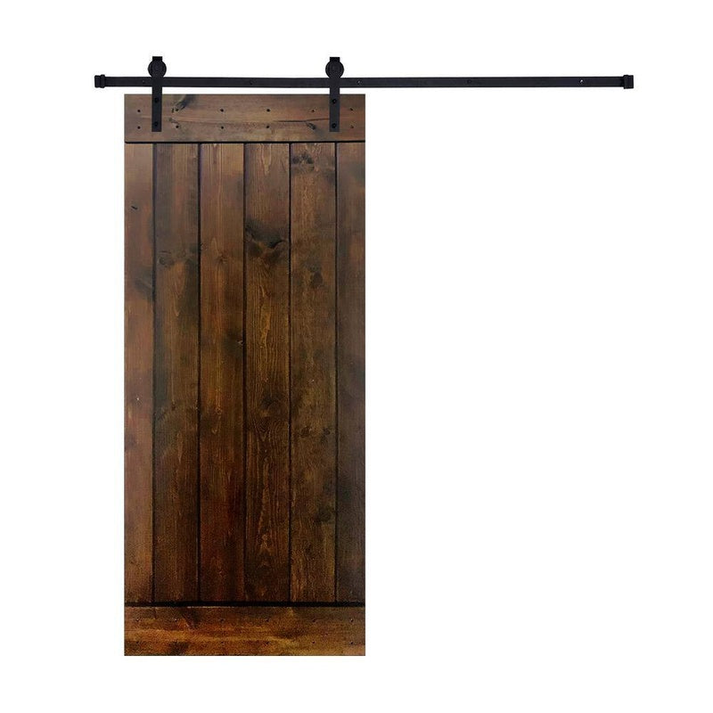 Barn door hardware 25M black steel track side view