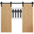 Barn door hardware 36m black powder-coated steel rail close-up