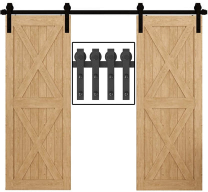 Side view of barn door hardware 36m showing track support brackets