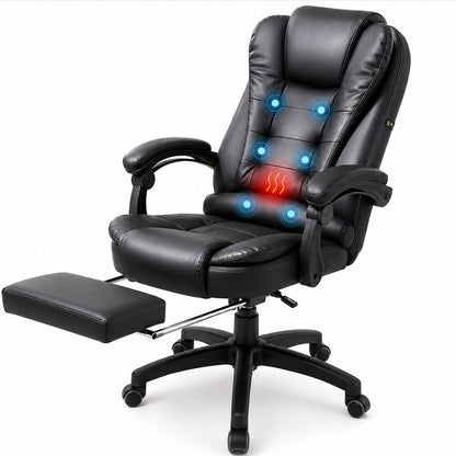 Ergonomic Gaming Office Chair – Adjustable PU Leather Computer Chair, Black
