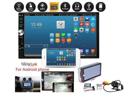 Car stereo with reverse camera installed in vehicle dashboard