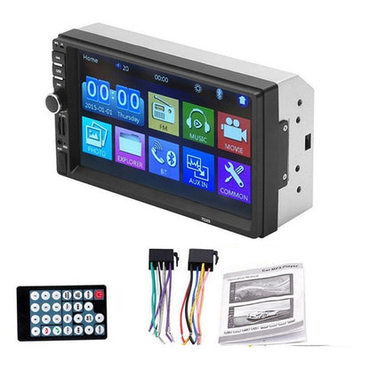 Car stereo Bluetooth MP5 player front view with touch screen