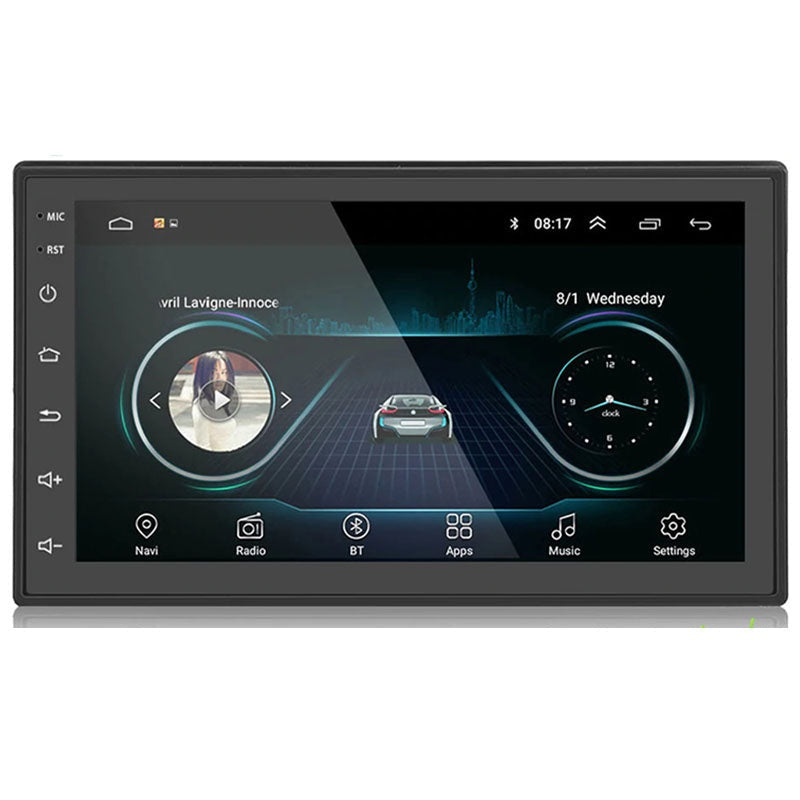 7inch car stereo Bluetooth player front view with touchscreen