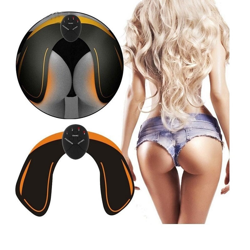 Hip trainer muscle stimulator showing black and orange colour