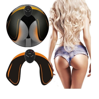 Hip trainer muscle stimulator showing black and orange colour