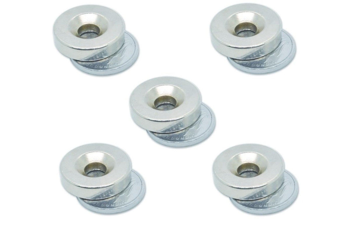 Close-up of 55 to 6mm hole in Neodymium magnet
