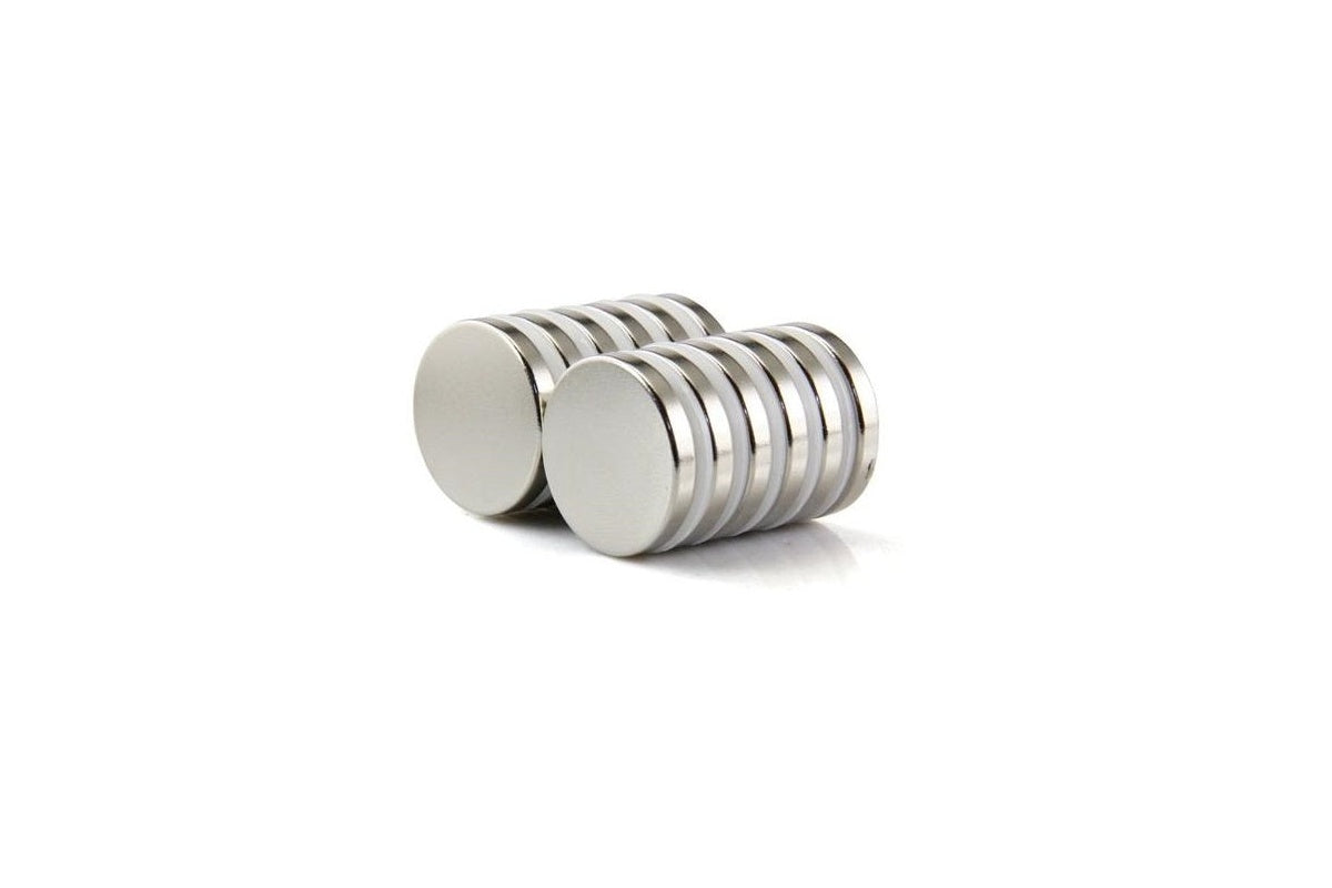 Side view of rare earth Neodymium magnets stacked together