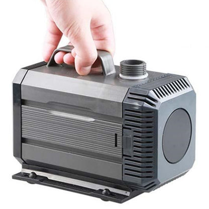 Pond Pump HQB-4500 side view showing compact stainless steel body