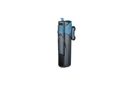 Side view of submersible UV filter pump in black