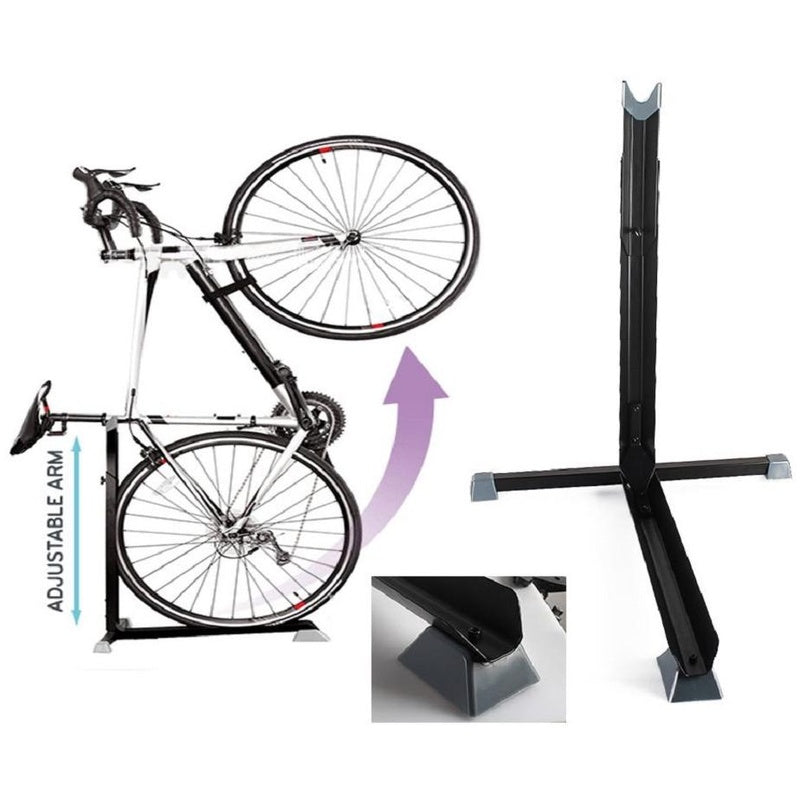 Bike storage rack bike stand showing black iron frame