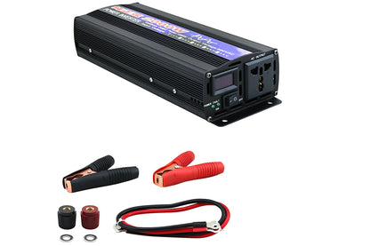 Pure Sine Wave Power Inverter 2000W with cables attached for power