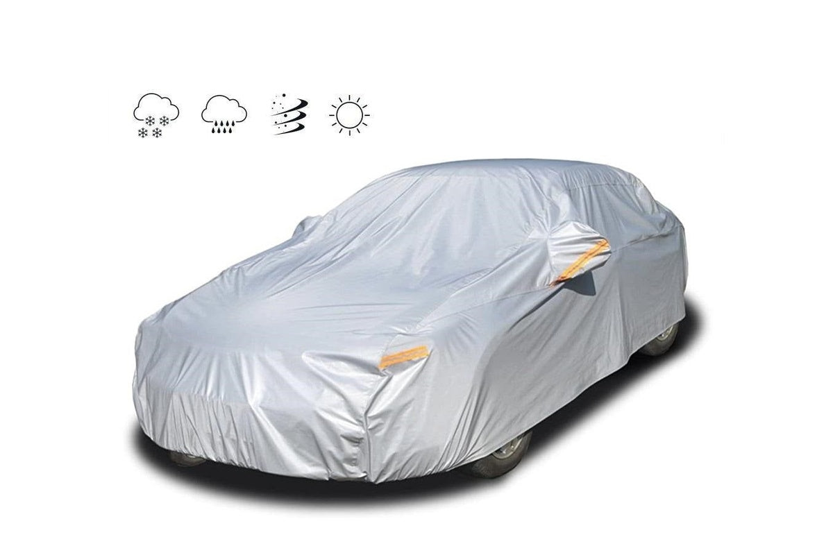 Waterproof car cover with reflective strips at night