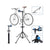 Bike repair stand showing full height adjustment from 42 to 74 inch
