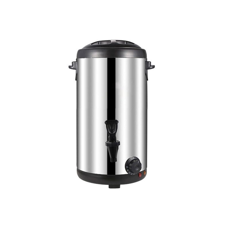 Hot water urn 10L stainless steel body side view