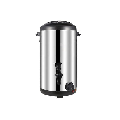 Hot water urn 10L stainless steel body side view