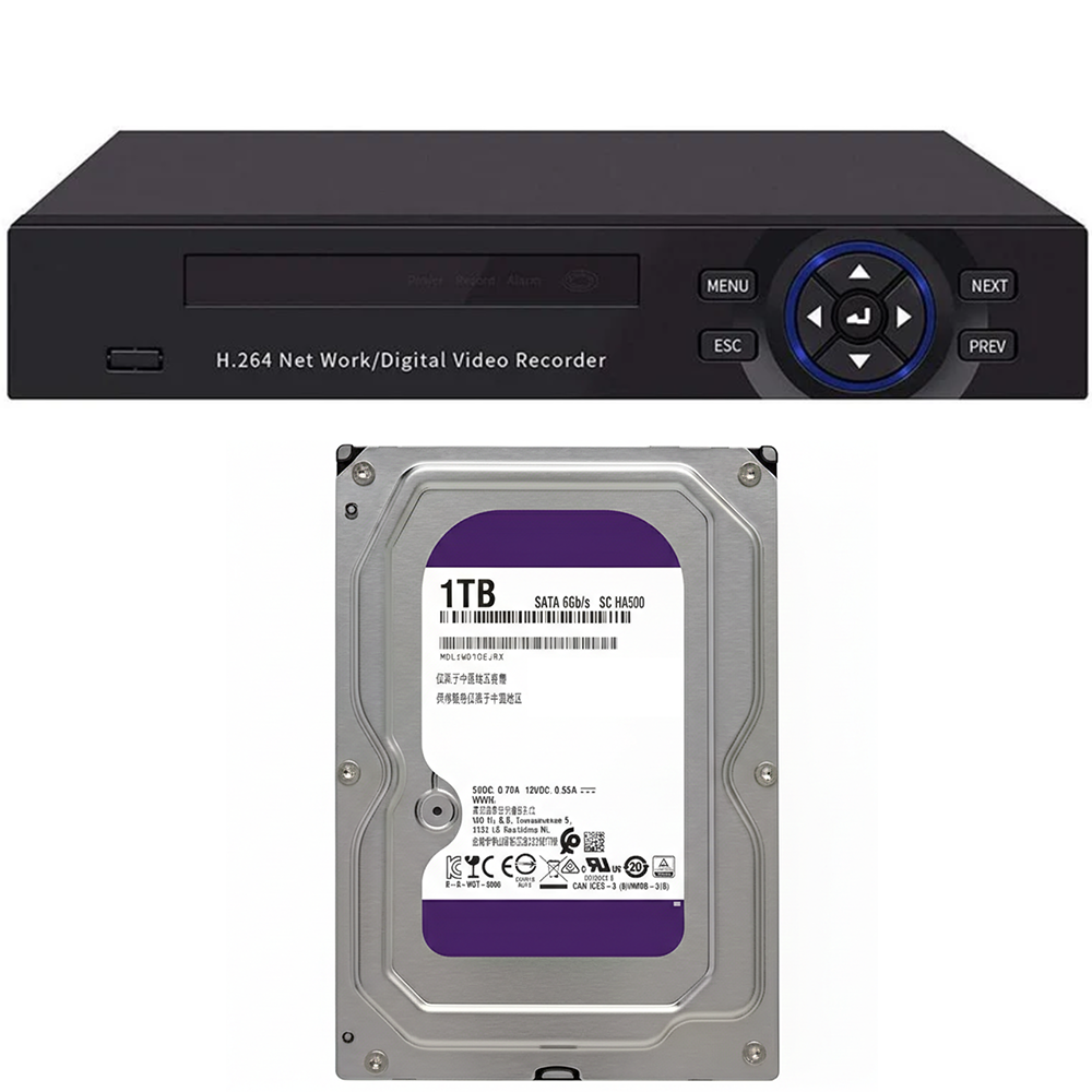 Front view of DVR recorder CCTV 4 channel showing control buttons