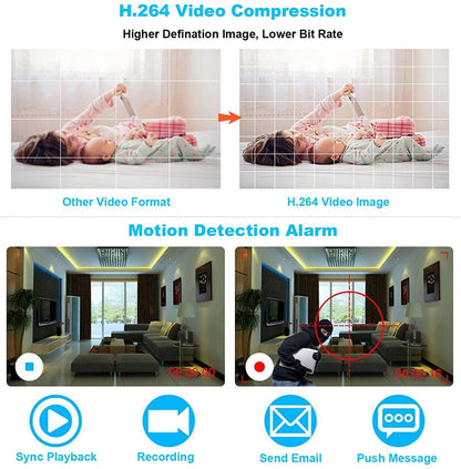DVR recorder CCTV 4 channel showing 1080N video playback on screen