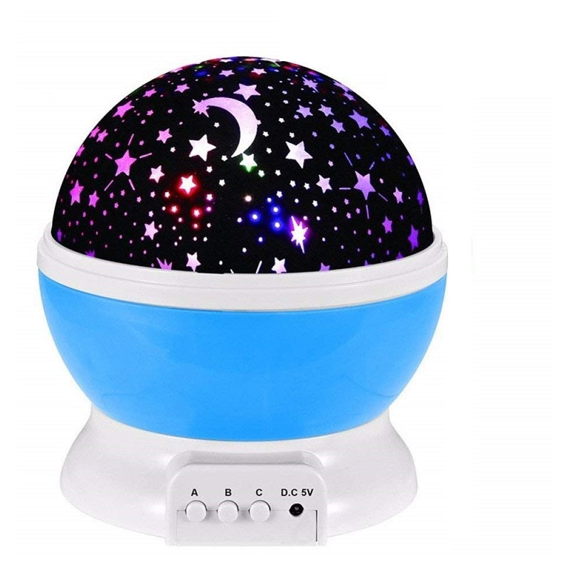 Starry sky night light LED projector showing blue rotating head