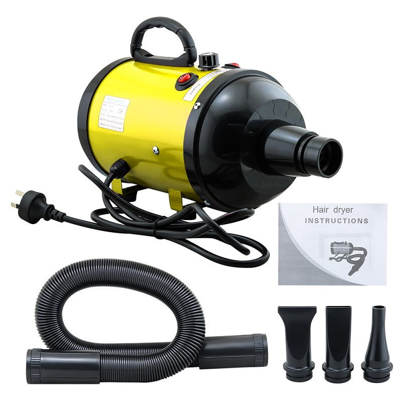 Pet hair dryer grooming blower yellow colour side view