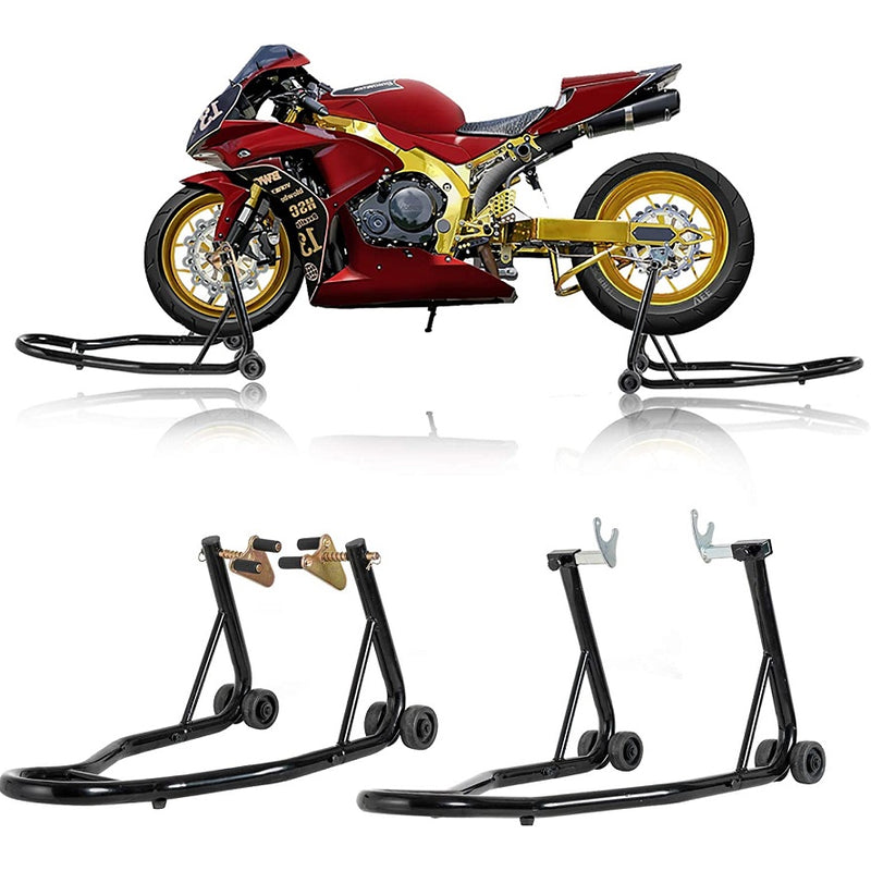 Motorbike stand motorcycle lift stand black steel front view