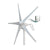 Wind turbine 400W with white nylon fibre blades side view