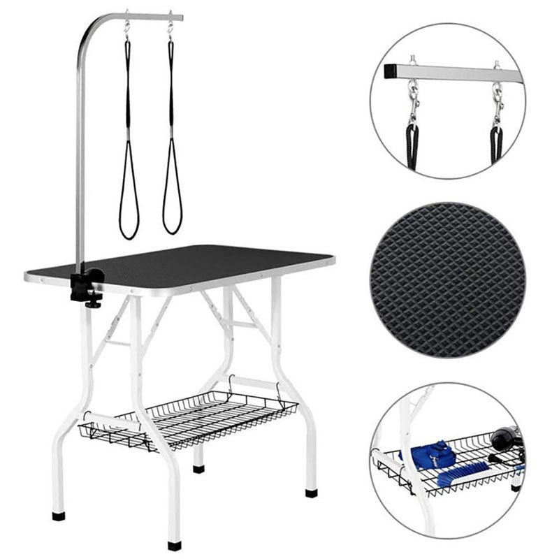 Dog grooming table black colour with non-slip rubber surface