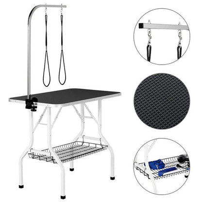 Dog grooming table black colour with non-slip rubber surface